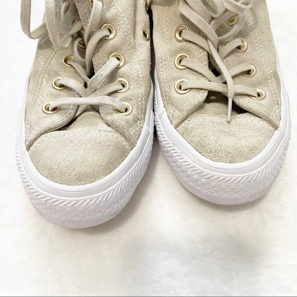Converse All Star Hi shimmer suede sneaker 6.5 gold metallic - Picture 6 of 9